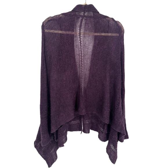 Nanette Lepore Alpaca Merino Wool Cardigan Purple Ruffled Winter Bohemian XS - Picture 2 of 10